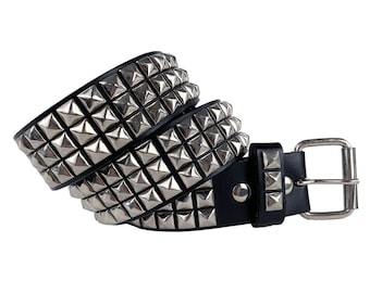 00s Black Studded Punk Pyramid Belt Size 38