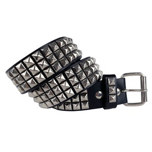00s Black Studded Punk Pyramid Belt Size 38