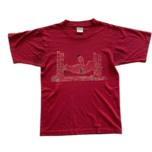 80s Sad Jockey Tee Super Soft Maroon Shirt Size Small