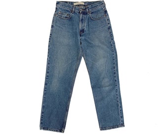 90s GAP Medium Wash Mid-Rise Relaxed Fit 5 Pocket Blue Denim Jeans Cotton Perfectly Worn Streetwear Unisex Size 30x30