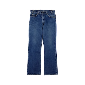 80s Orange Tab lil E Medium Wash Levis Blue Jeans 517 Five Pocket Boot Cut Zip Fly Rozmiar 34x31