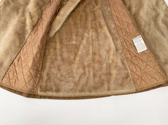 70s Penny Lane Light Brown Hooded Coat with Faux … - image 9