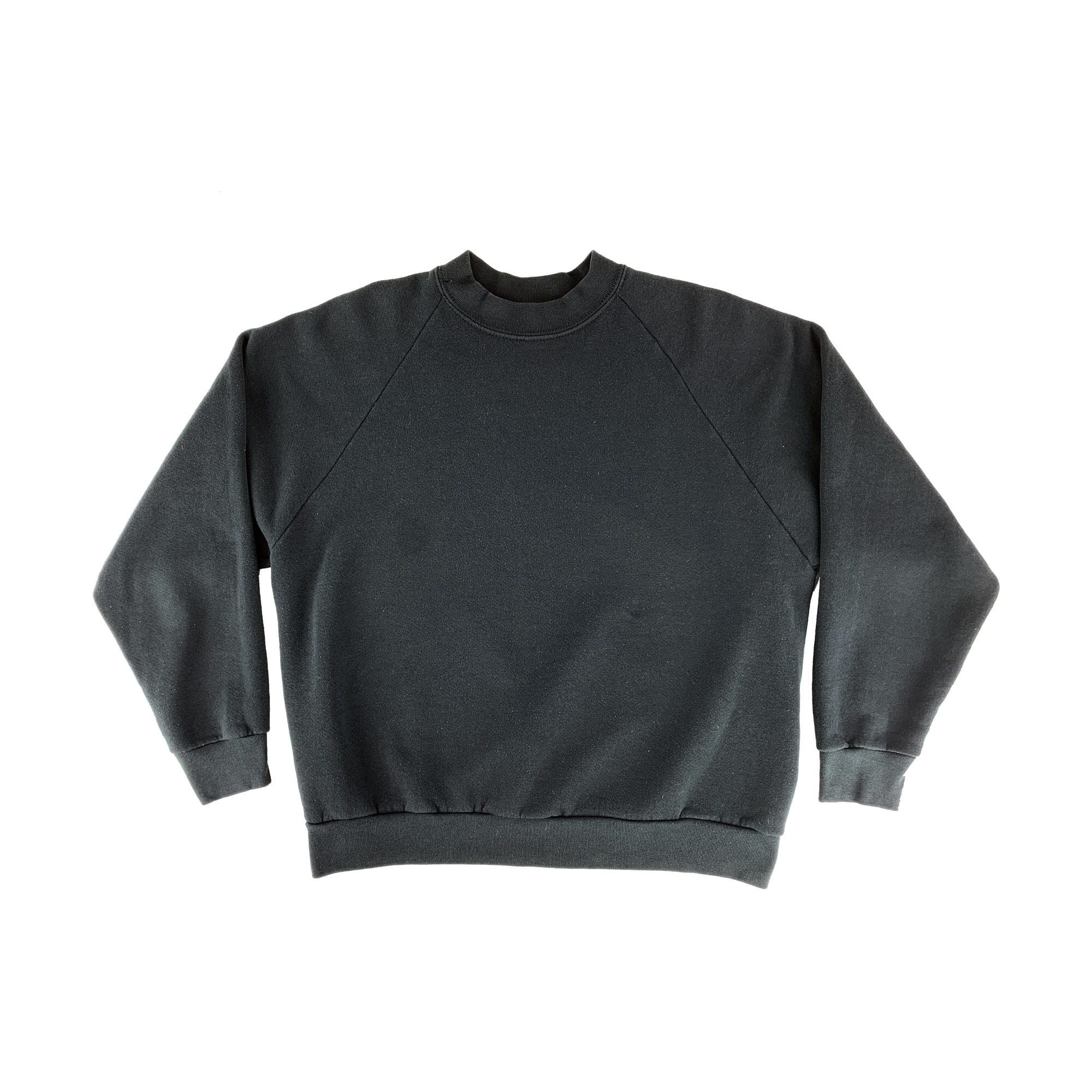 90s Black Raglan Crew Neck Sweat Shirt Size Large Women
