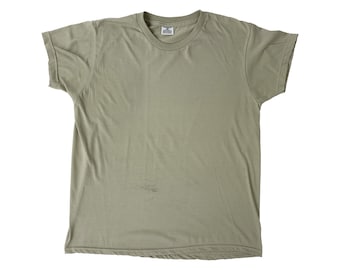 80s Tan Army Surplus Tee Shirt Size Large