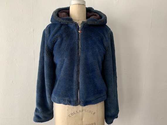 blue fur hoodie