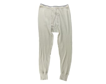 90s Cream Thermal Pants Fruit of the Loom Unworn Size Medium