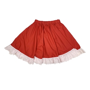 Falda de volantes Country Folk Folk hecha a mano de los años 70 con adornos de encaje talla S-L