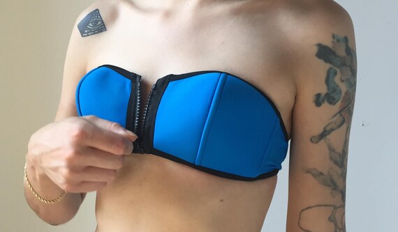 zipper bathing suit top