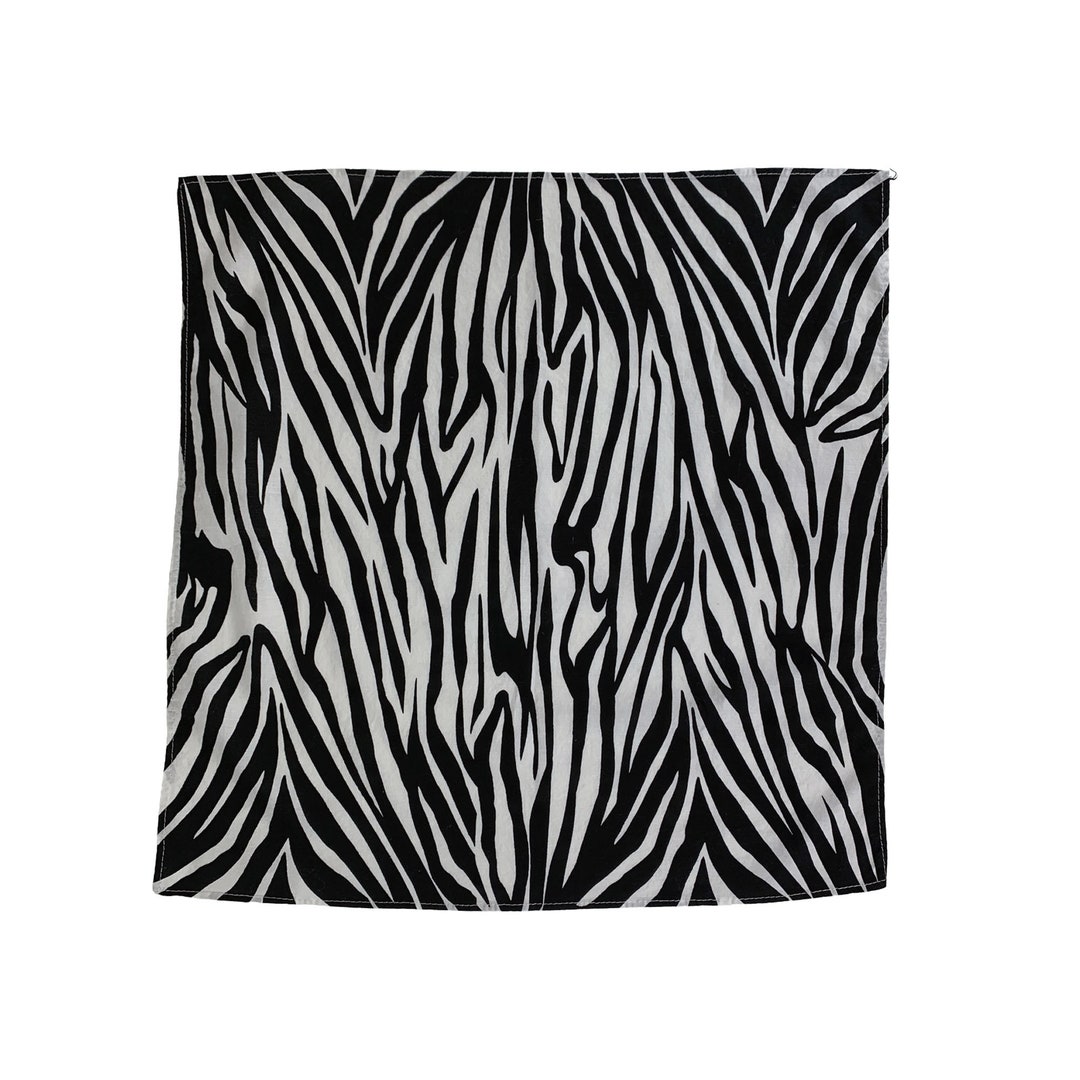 90s Black White Zebra Print Bandana - Etsy