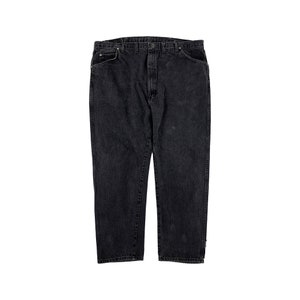 90s Distressed Wrangler Faded Black Wash Denim Jeans Five Pocket Regular Fit Size 46x30