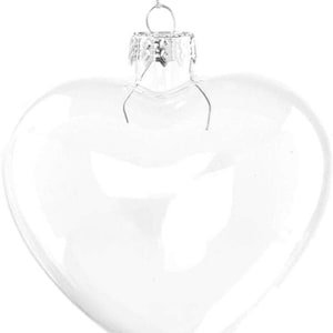 Pack of 20 Acrylic Heart Shaped Christmas Tree Decorations / Baubles / Wedding Decorations - Perfect for Personalising