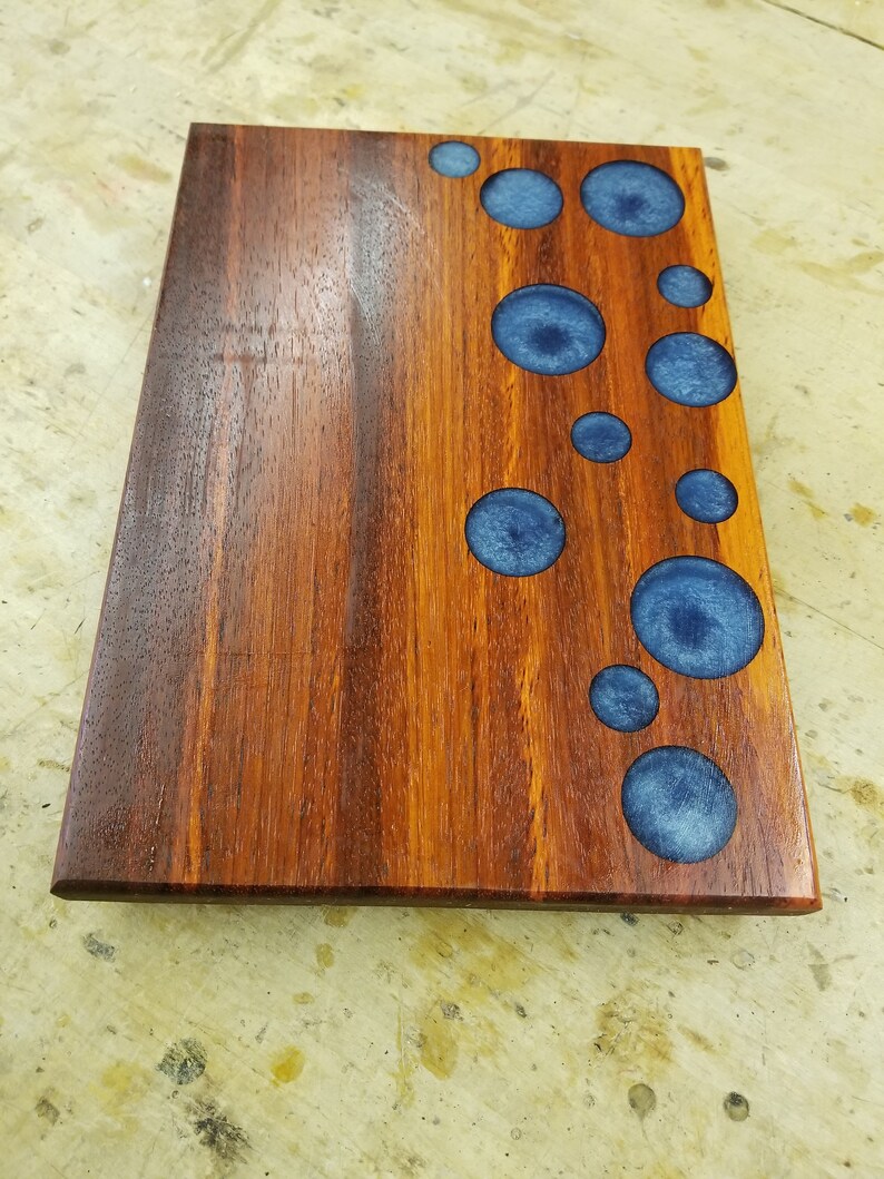 12.5x8.75 Padauk Cutting Board with Blue Epoxy | Etsy