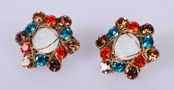 Vintage Starry Earrings - Zircons Earrings - Stun… - image 1