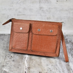 Portfolio en cuir vintage Petit Document Case - Portfolio Rétro - Porte-documents en cuir - Portfolio Unique - Sac à poignée supérieure - Pour Lui