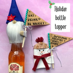 Tapa De Botella De Vino De Navidad, Cubierta De Botella Gnomo, Mujer De Nieve, Decoración De Muñeco De Nieve, Regalo De Elefante Blanco, Regalo De Navidad Para Amiga, Regalo Para Ella