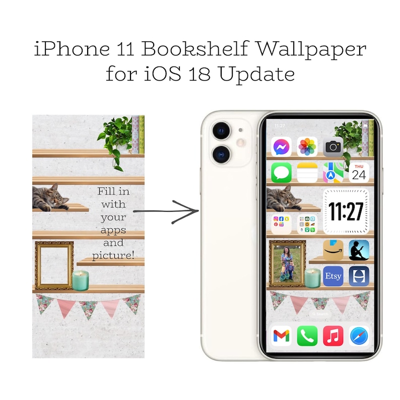 IPhone 11 Wallpaper, Ios 18 Update, Bookshelf Wallpaper, Bookshelf