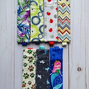 Portalápices mini Happy Planner, portalápices para cuaderno, estuche para bolígrafos, lápiz, marcador, diario, elástico, tela, un bolígrafo, melocotones para servir