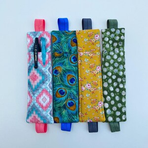Planner Pen Pouch, Pen Sleeve, Notebook Pen Holder, Pencil Pouch, Planner Band, Marker, Journal, Elastic, Fabric, One Pen, Serving Peaches