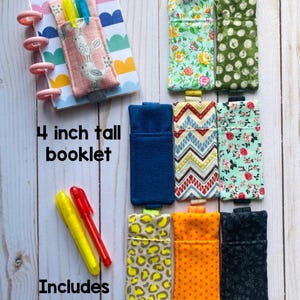 Micro Happy Notes, Mini Happy Planner, Pen Pouch, Pen Holder, Tiny Pen, flower print, stocking stuffer, elastic, purse size, Serving Peaches