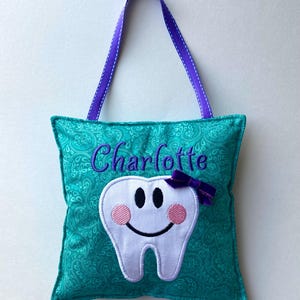 Tooth Fairy Pillow, Custom Name, Door Hanger, Childrens Tooth Holder, Tooth Trade, Loose Tooth, Girl Tooth Fairy, Bed Post Hanger