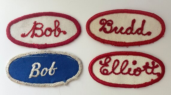 Vintage Embroidered Oval Uniform Name Patches - M… - image 4