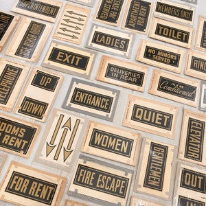 Fun Vintage 50&#39;s Duro Black/Gold Decal Signs - New Old Stock in Original Package - CHOOSE ONE - Water Slide Decal - Great Typography