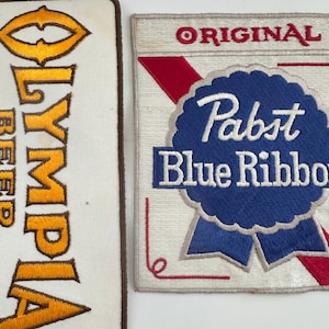 Vintage Large Size Embroidered Beer Company Patches - Choose PABST Blue Ribbon or OLYMPIA - PBR - Work Shirt - Coverall - Vintage Uniform