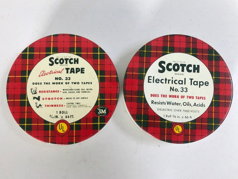 Lot of TWO Vintage Scotch Tape Tins Electrical tape No. 33 | Etsy