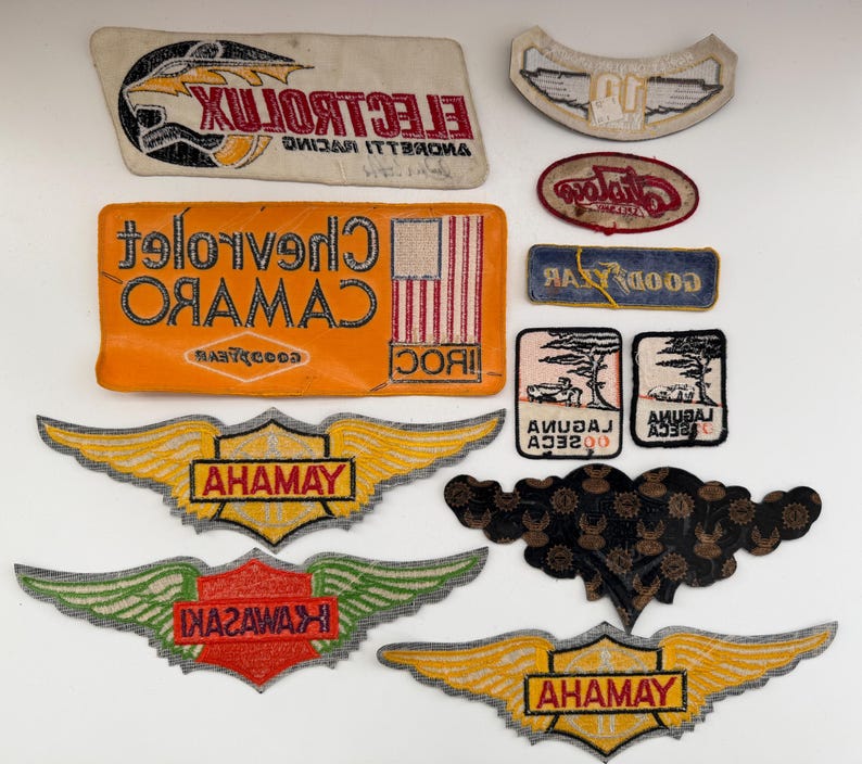 Classic Racing Patches Vintage Embroidered Automotive & Motorcycle Car Racing Patches - CHOOSE ...