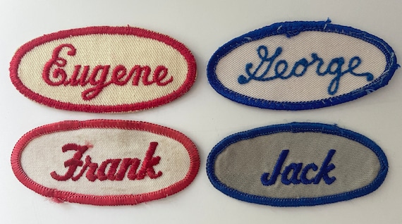 Vintage Embroidered Oval Uniform Name Patches - M… - image 5