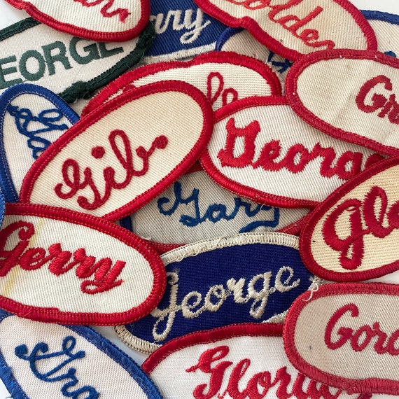 Vintage Embroidered Oval Uniform Name Patches Men's Names CHOOSE