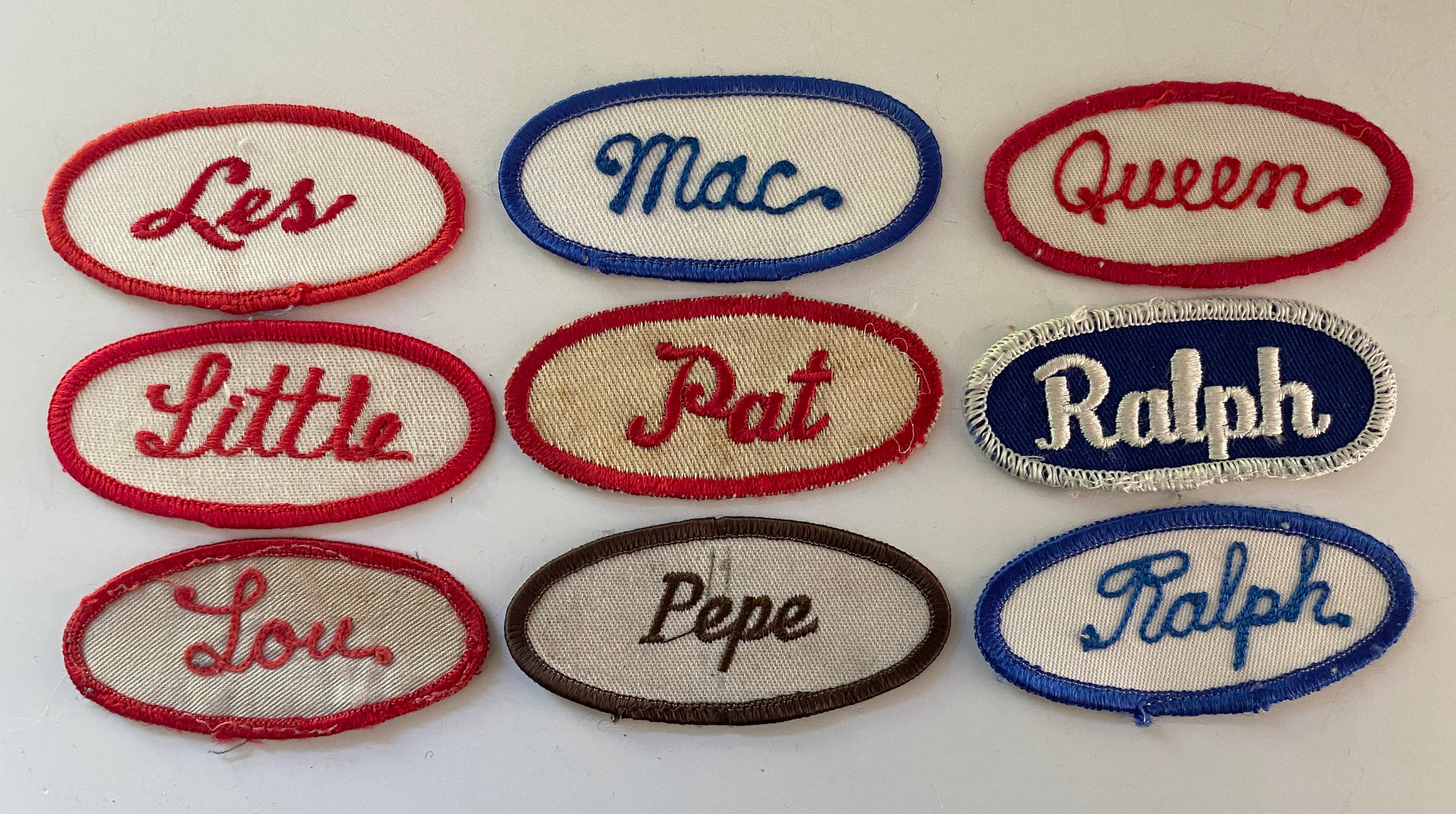 NEW NAMES Vintage Embroidered Oval Uniform Name Patches Fun Names CHOOSE  One Industrial Work Shirt Vintage Supply Free Shipping 