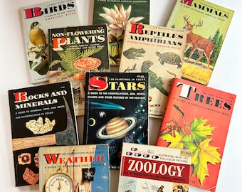 Vintage Golden Guides - Nature Guides - Collectible Paperback Books - Golden Press - Flowers Mammals Plants Trees Reptiles Weather Zoology