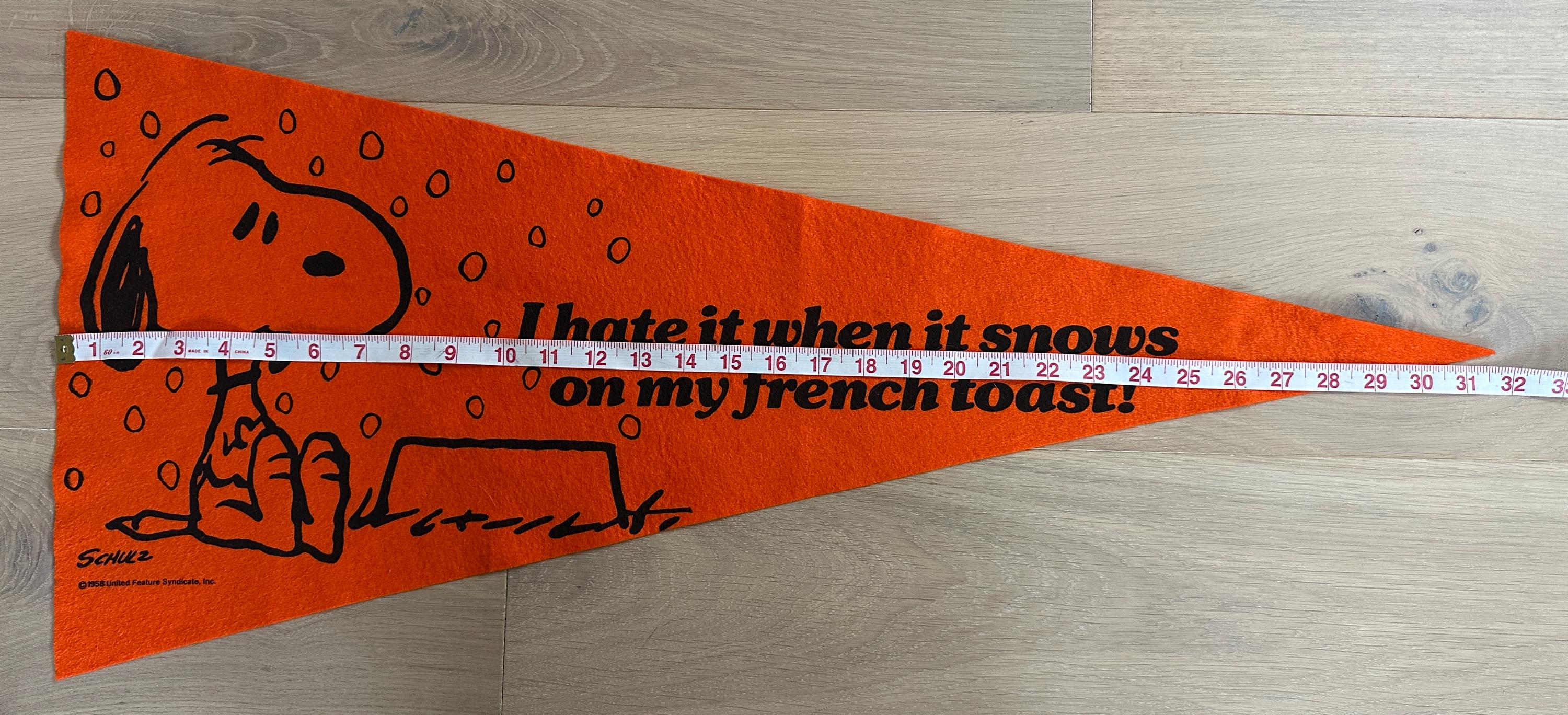 Awesome Vintage 60's SNOOPY Peanuts Felt Pennants - CHOOSE ONE