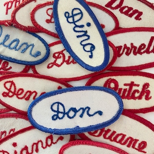 Vintage Embroidered Oval Uniform Name Patches Men's Names CHOOSE