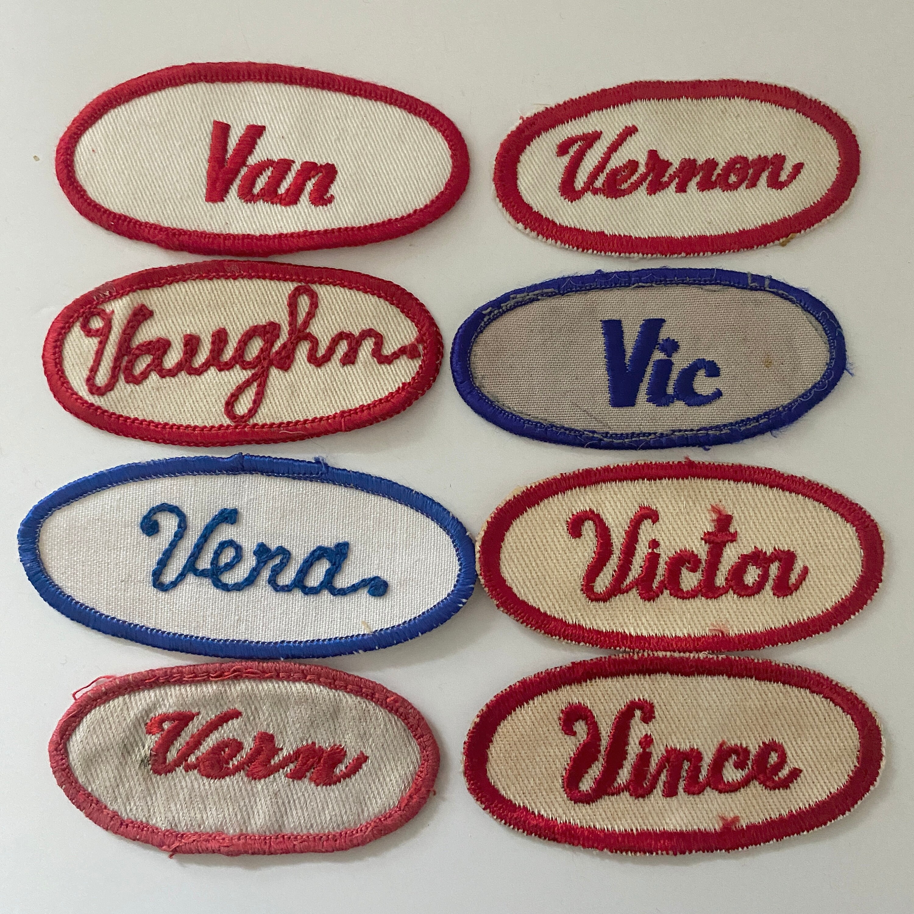Assortment Lot Vintage Name Patches Randomly Chosen Industrial Work Shirt Name  Patch Uniform Altered Art Craft Projects Vintage Supply 
