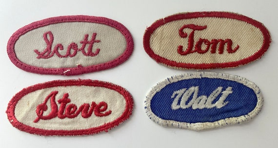 Vintage Embroidered Oval Uniform Name Patches - M… - image 8