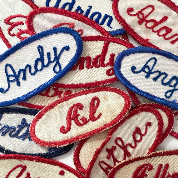 Vintage Embroidered Oval Uniform Name Patches Men's Names CHOOSE