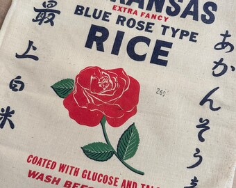 Great Vintage Rice Cloth Sack Bag - No. 200 Calrose Rose Rice - U.S. No ...