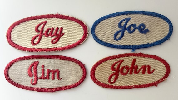 Vintage Embroidered Oval Uniform Name Patches - M… - image 6