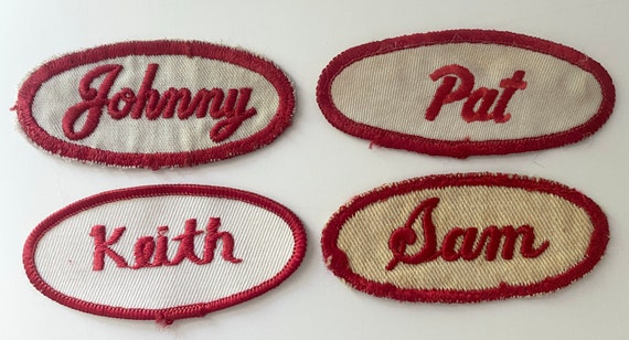 Vintage Embroidered Oval Uniform Name Patches - M… - image 7