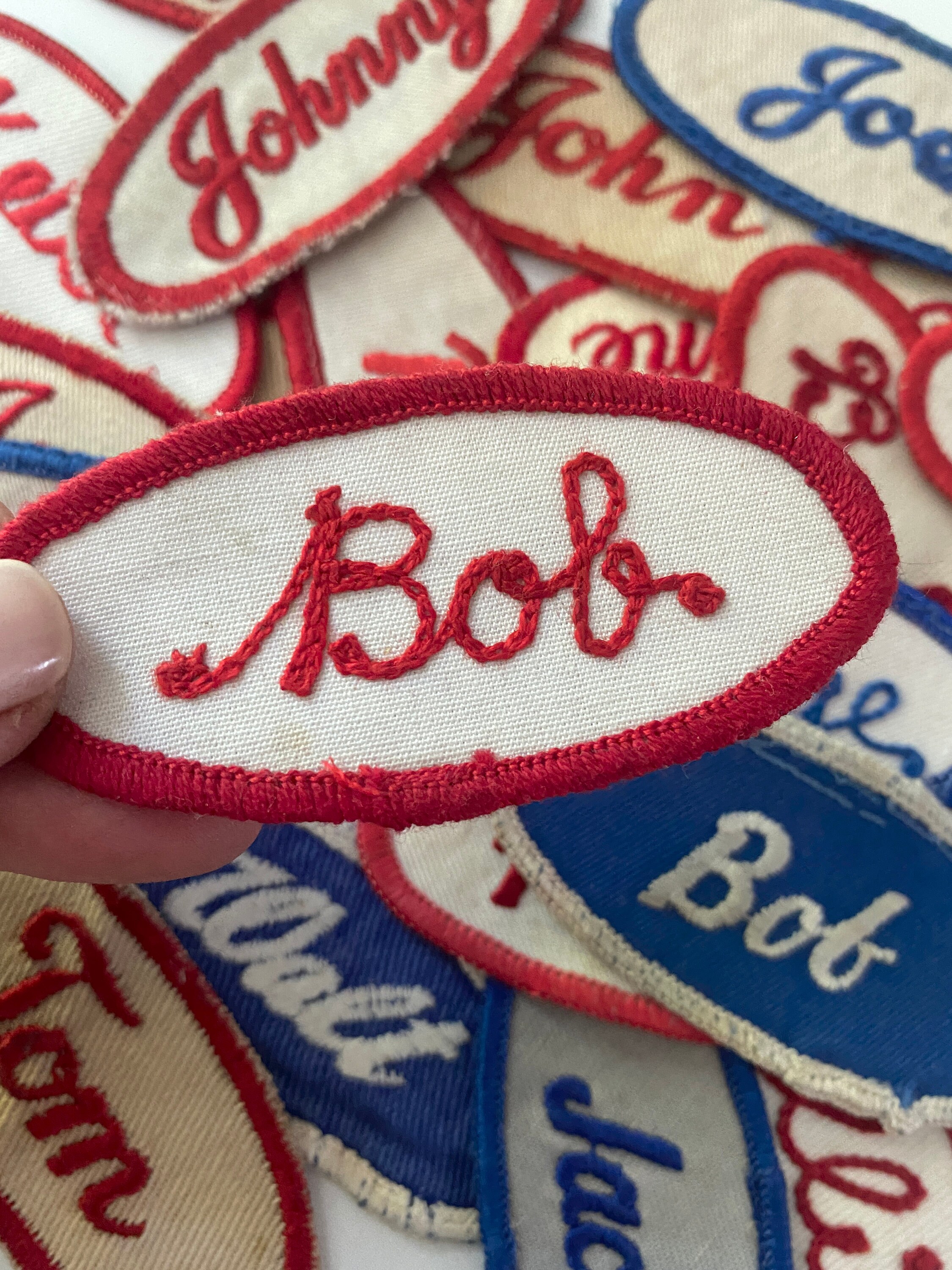 Retro Embroidered Name Patch, Personalised Patches