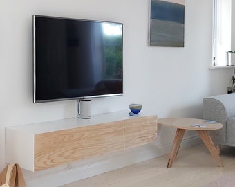 Floating TV console / TV stand / media console - custom-made living room furniture