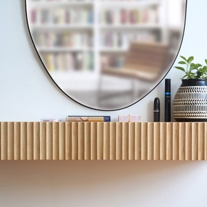 Fluted dressing table / floating vanity - made of solid oak