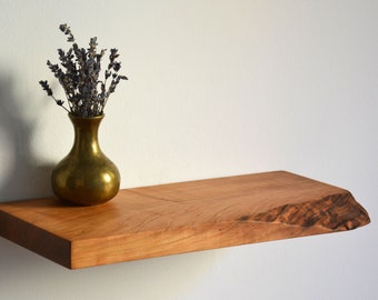 Cherry live edge floating shelf / floating bedside shelf / floating kitchen shelf / floating entryway shelf