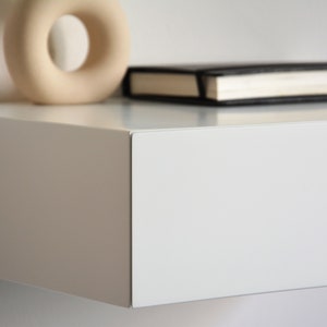 Minimalist white floating nightstand various sizes single or double image 4