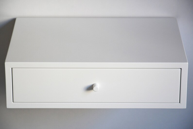 White floating nightstand with drawer various sizes single Etsy