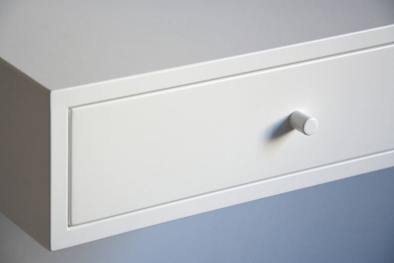 White Floating Nightstand With Drawer Various Sizes Single Etsy