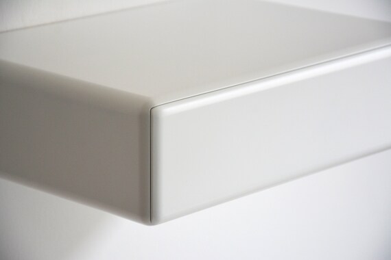 Round Floating Nightstand With White Drawer 3 Sizes Single Etsy