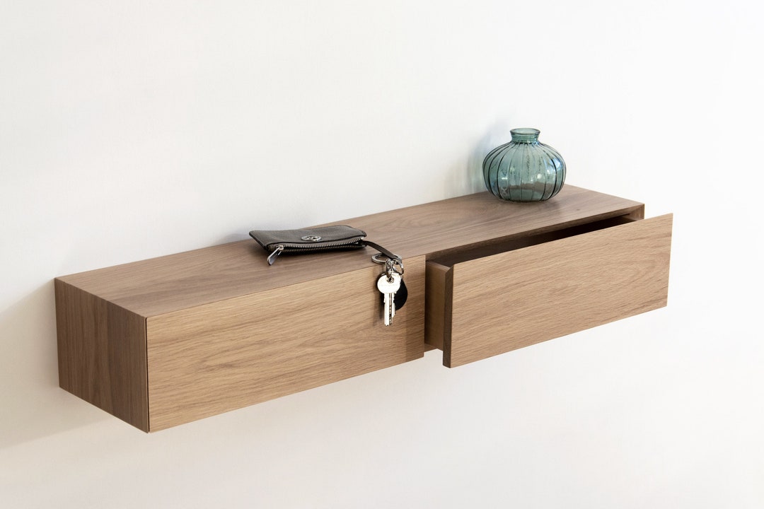 Floating Entryway Shelf / Narrow Entryway Table With Hidden - Etsy